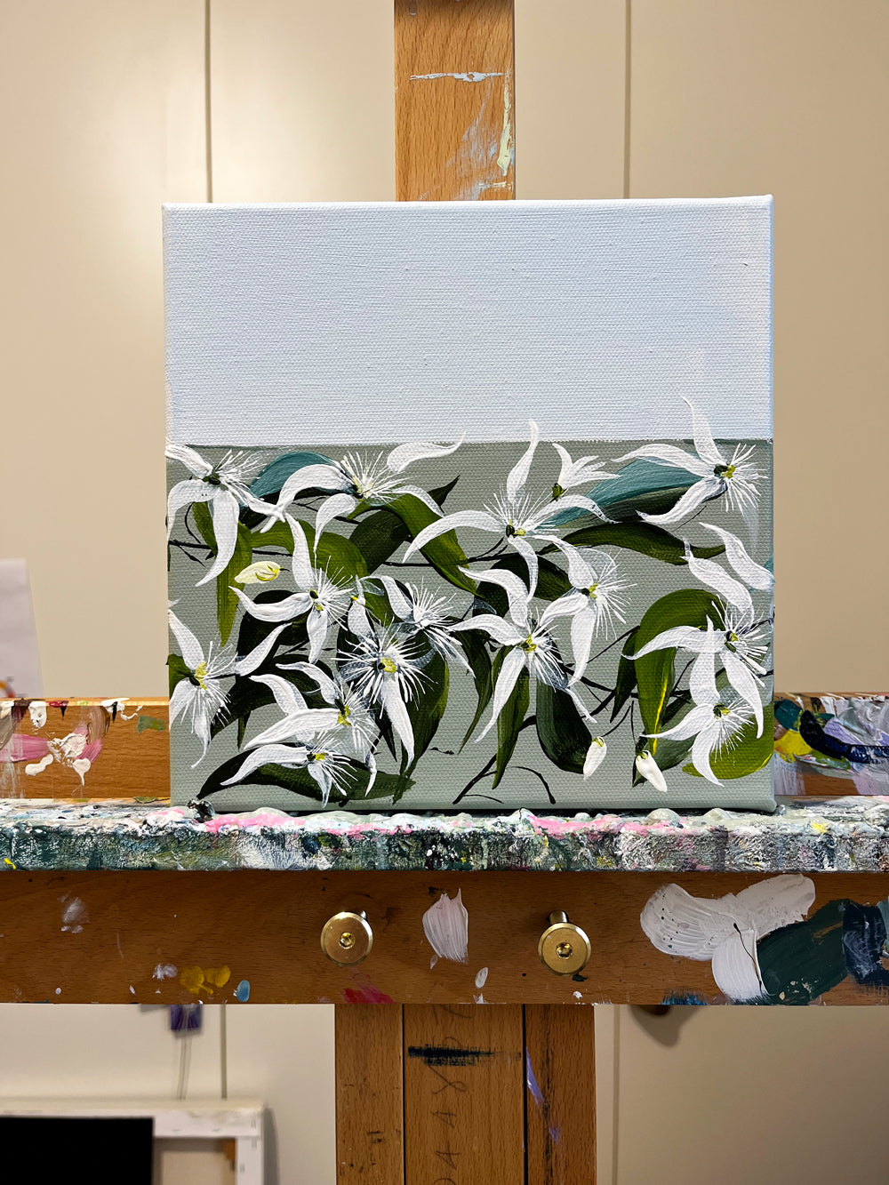 'Native Clematis' #1765mockup roslynmary art.