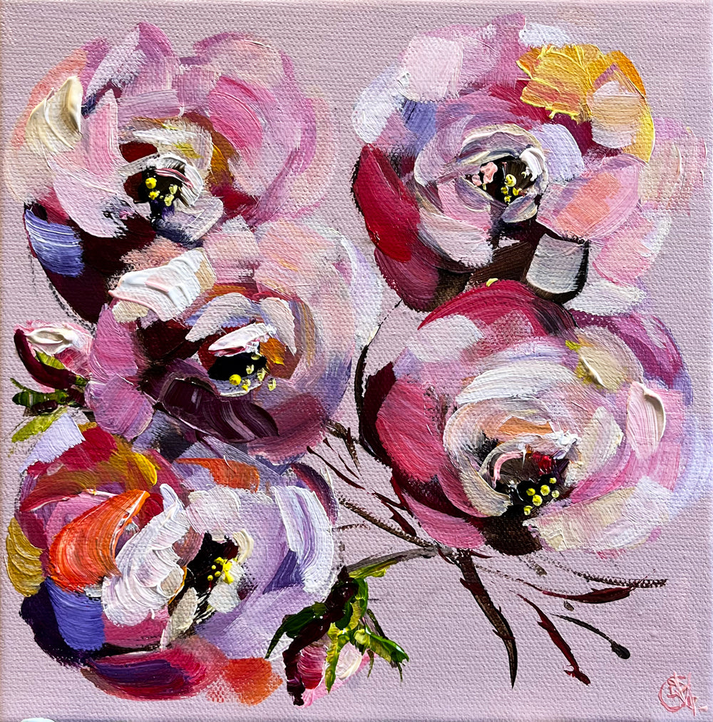 Painting of Roses in Acrylic on Stretched Canvas roslynmary art.