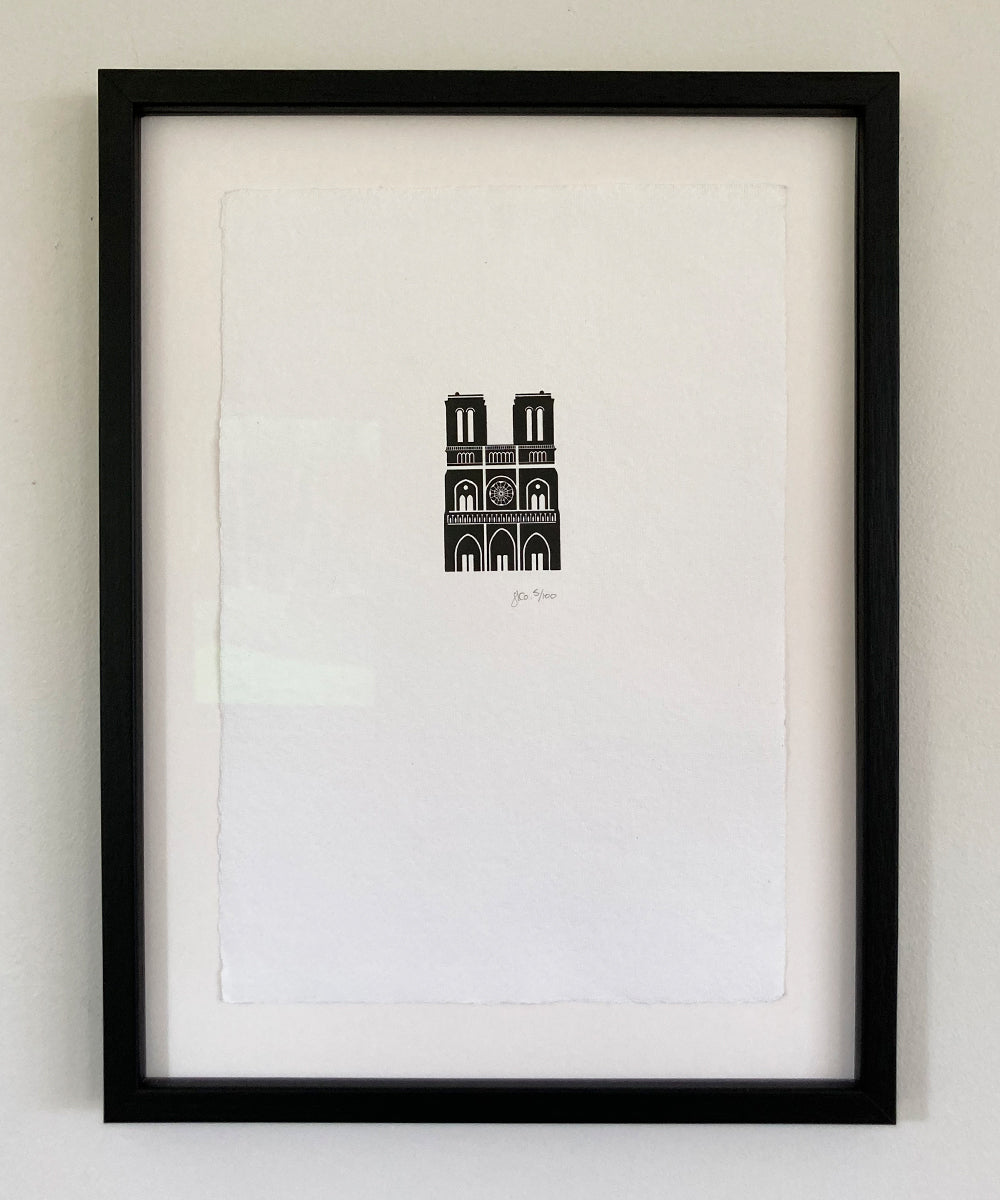 'Notre Dame Paris Framed' French Letter Co. roslynmary art.