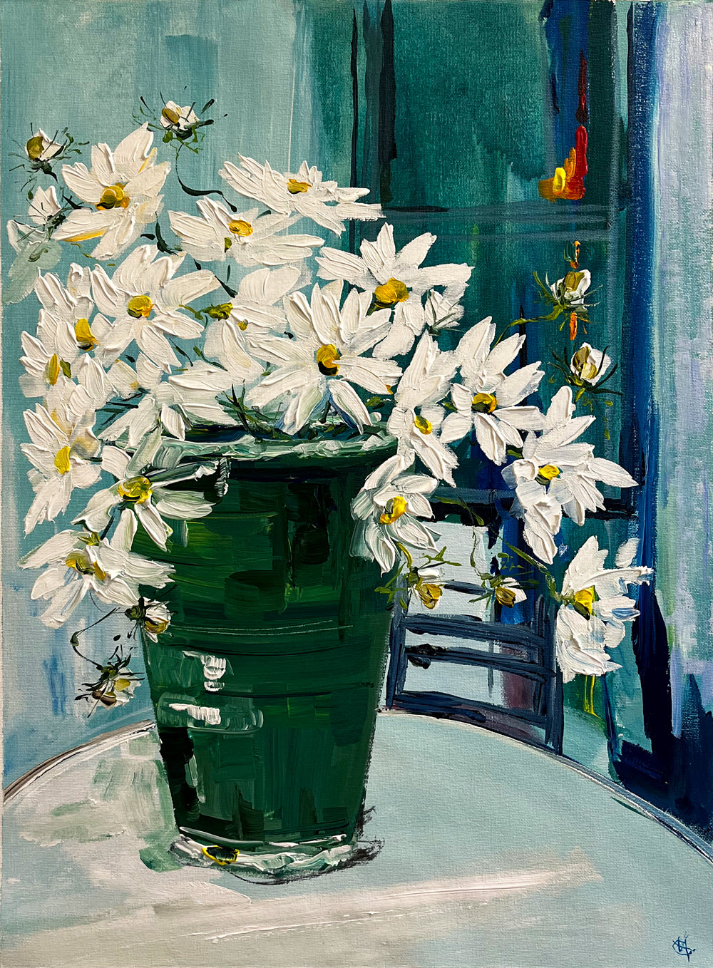 'Parrots out the Window' #1364 roslynmary art.