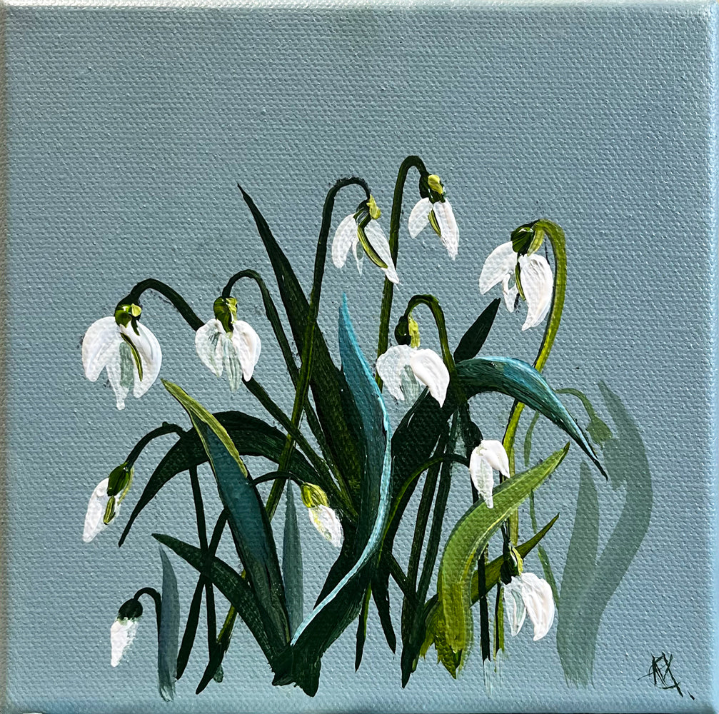 'January Birth Fleur Snowdrops' #1697 roslynmary art.