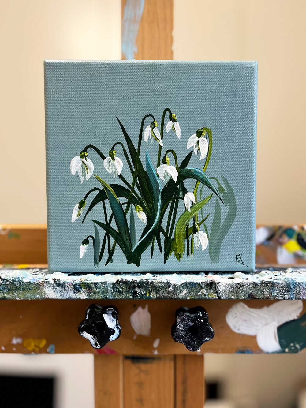 'January Birth Fleur Snowdrops' #1697mockup roslynmary art.