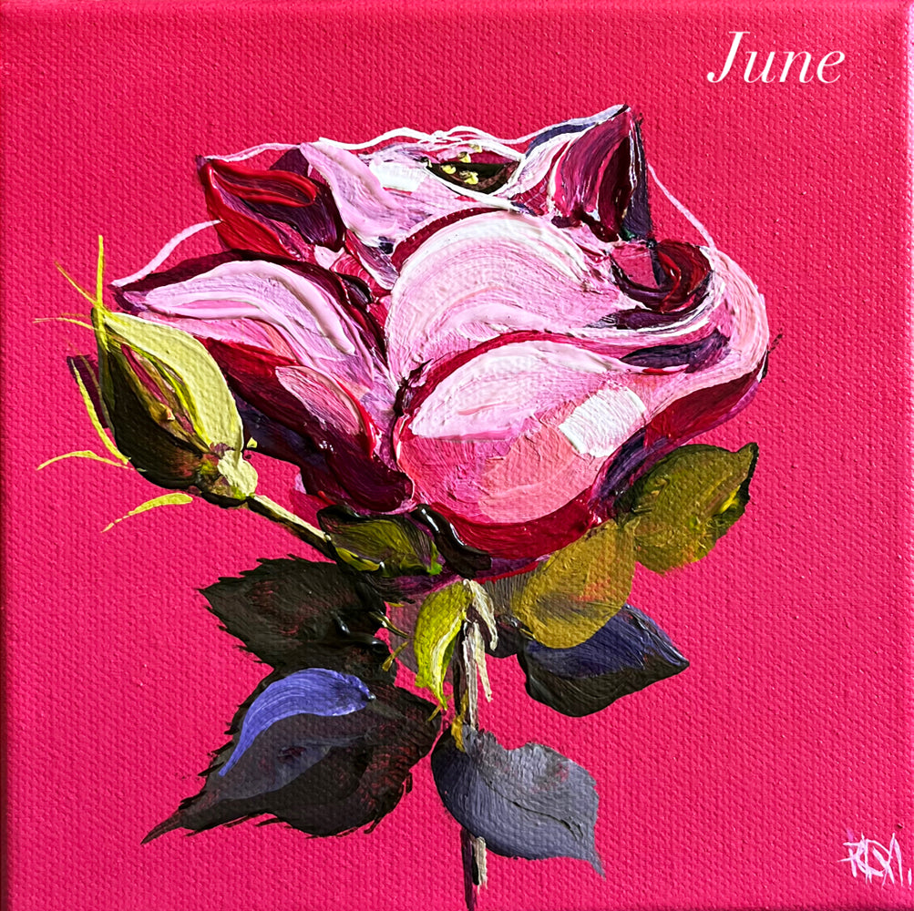 'June Birthday Fleur Rose' #1702 roslynmary art.