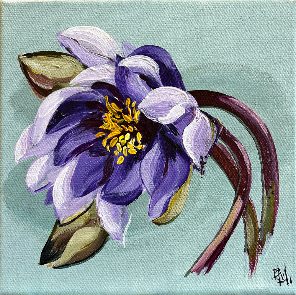 'July Birthday Fleur Waterlily' #1704 roslynmary art.