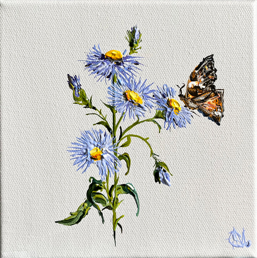 'September Birthday Fleur Aster' #1707 roslynmary art.