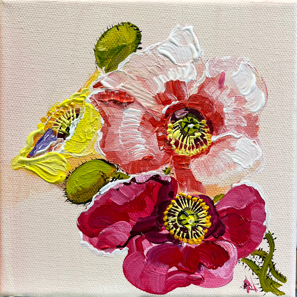 'August Birthday Fleur Poppy' #1709 roslynmary art.