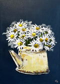 Painting of Daisies in Tea Painted in Acrylic on Cotton Canvas roslynmary art.