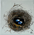 Nest Painted in Acrylic on Stretched Canvas roslynmary art.