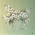 Painting of Daisies in Glass Vase Painted in Acrylic on Stretched Canvas roslynmary art.