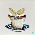 Painting of Angel Cupcake Painted in Acrylic on Stretched Canvas roslynmary art.