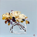 Painting of Roses in Glass Vase Painted in Acrylic on Stretched Canvas roslynmary art.