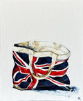 Painting of Union Jack Flag Tote Bag Painted in Acrylic on Canvas Board roslynmary art.