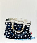 Painting of Spotty Tote Bag Painted in Acrylic on Canvas Board roslynmary art.