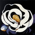 Painting of White Magnolia on Dark Background Painted in Acrylic on Stretched Canvas roslynmary art.